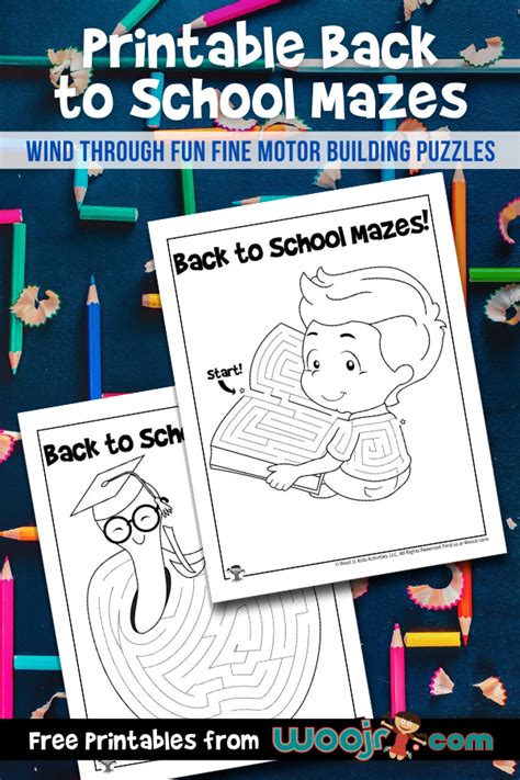 Printable Back To School Mazes Woo Jr Kids Activities