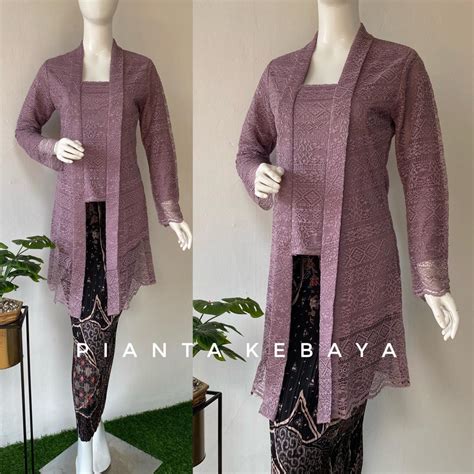 Jual Kebaya Tunik Kutubaru Brokat Part Kebaya Modern Kutubaru