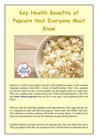 Key Health Benefits Of Popcorn That Everyone Must Know By