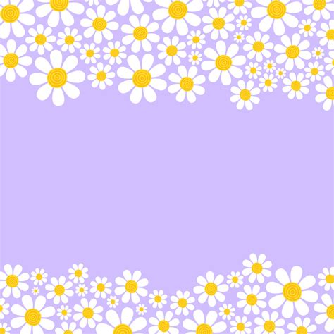 Lilac Garden Daisy Flower Border 7322106 Vector Art At Vecteezy