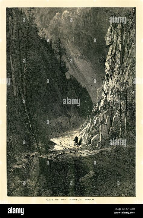 19th Century Engraving Of The Gate Of Crawford Notch In The White