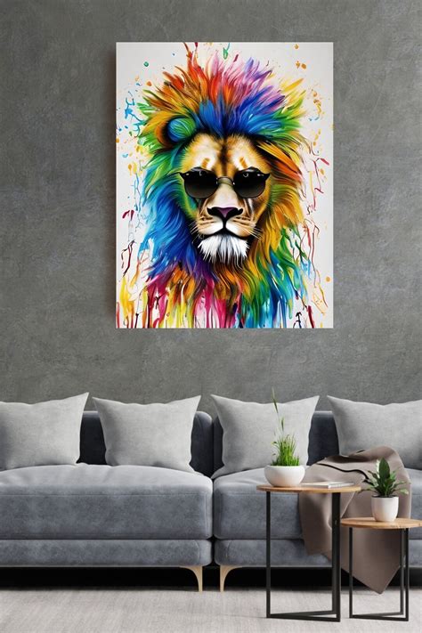 Lion Face Wall Art Portrait in JPG Format Perfect for Any - Etsy