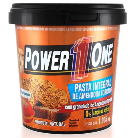 PASTA DE AMENDOIM INTEGRAL CROCANTE 1000g POWER ONE Na Nutri Fast Shop