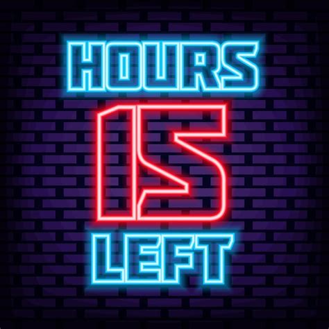 Premium Vector Hours Left Neon Sign On Brick Wall Background Light Art