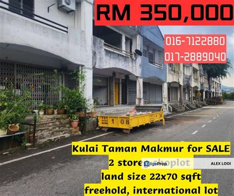 Kulai Taman Makmur Jalan Taman Makmur Storey Shop Lot For Sale Sri