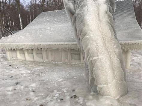 Lake Ontario Beach House Becomes Ice House in Upstate New York