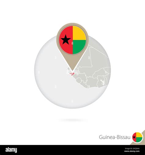 Guinea Bissau Map And Flag In Circle Map Of Guinea Bissau Guinea