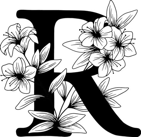 R Monogram Floral Design