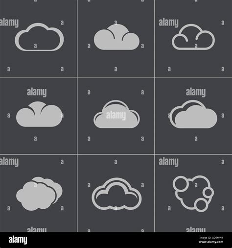 Vector Black Cloud Icons Set Stock Vector Image Art Alamy