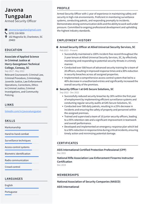 Armed Security Officer Resume Examples And Templates