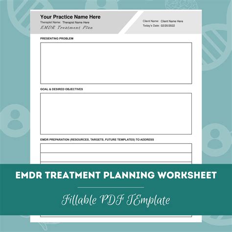 Emdr Treatment Planning Worksheet Editable Fillable Pdf Template For Counselors Psychologists