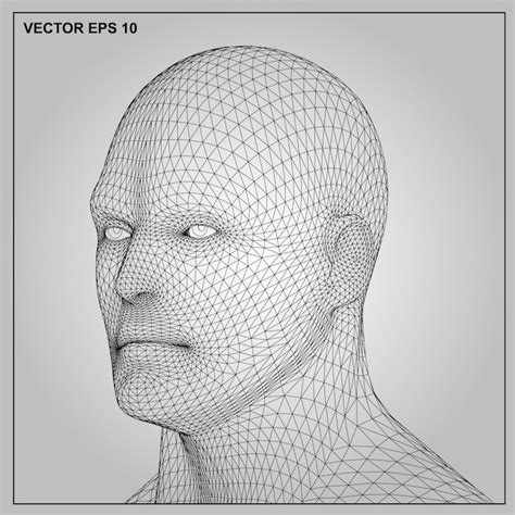 Premium Vector Concept Or Conceptual 3d Wireframe Human Male