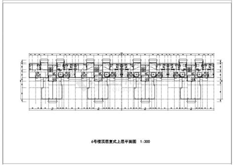 某地区商住楼建筑设计cad施工图住宅小区土木在线