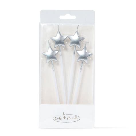 Silver Star Candle Picks 4 Pack In 2024 Star Candle Silver Candle Silver Stars