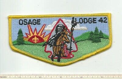 DO SCOUT BSA OA LODGE 42 OSAGE S10 OS FLAP MERGED MISSOURI YEL RE FDL