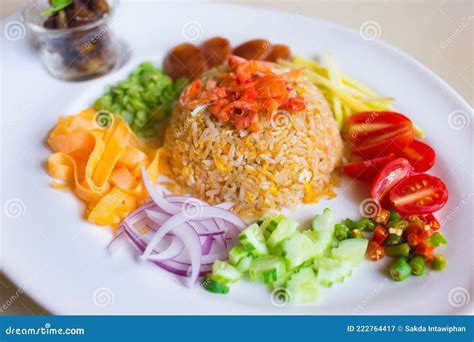 Rice Mixed With Shrimp Paste Khao Kluk Kapi Is A Thai Traditional Food