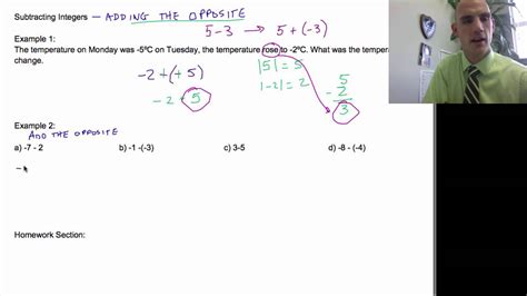 Subtracting Integers Youtube