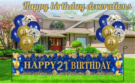 Amazon Blue Happy Birthday Decorations For Men Women Navy Blue