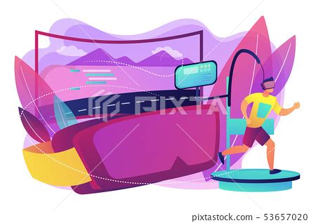 Vr Fitness Gym Concept Vector Illustration Stock Illustration