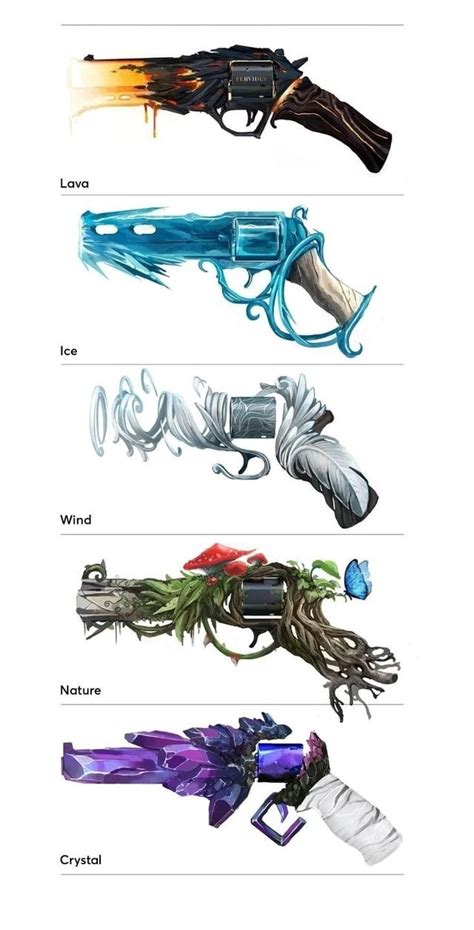 Lava Ice Wind Nature Crystal Fantasy Concept Art Weapon Concept