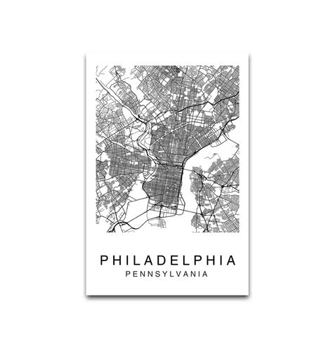 Philadelphia Map Philadelphia City Map Map Poster Map | Etsy