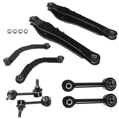 Genrics 8 Pcs Rear Suspension Kit Upper Lower Control Lateral Toe Arms