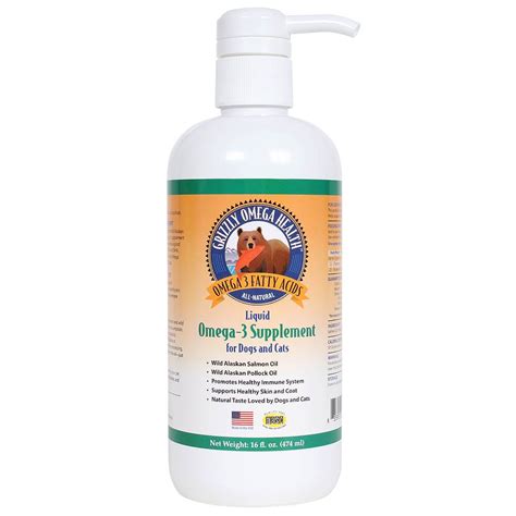 Grizzly Omega Health Liquid Omega-3 Supplement for Dogs, 16 oz. - Walmart.com - Walmart.com