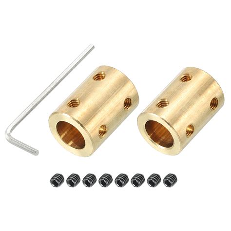 Uxcell Shaft Coupler Connector L X D Mm To Mm Bore Brass Rigid