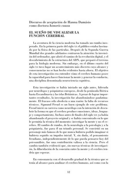 PDF Discurso de aceptación de Hanna Damásio como doctora 12 13