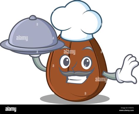 Chef With Food Coffee Bean Mascot Cartoon Stock Vector Image Art Alamy