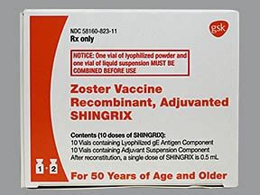 Shingrix Zoster Vaccine Recombinant Dosing Indications Interactions