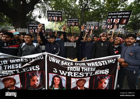 New Delhi India January Under Junior Wrestlers Protesting For