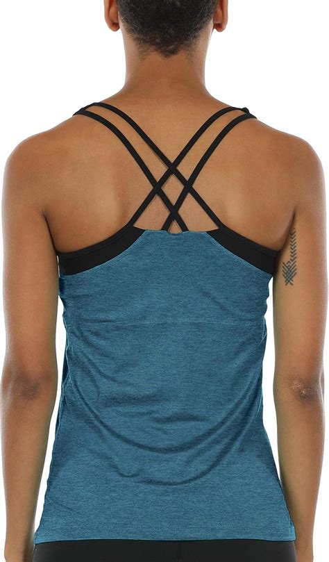 Icyzone Women S Activewear Workout Yoga Spaghetti Strap Racerback Tank