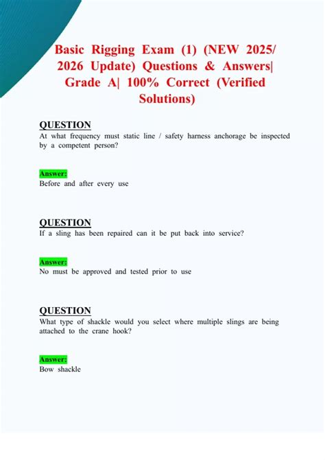 Rigging Test Questions And Answers Pdf 8