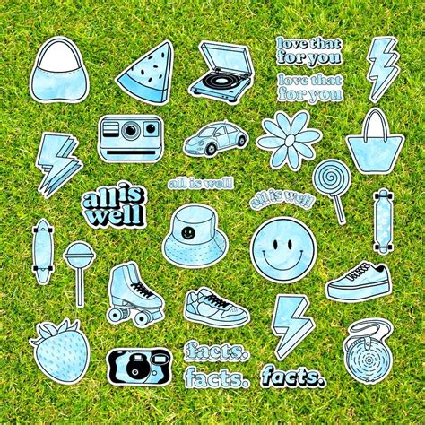 Blue Aesthetic Sticker 30 Pack Big Moods