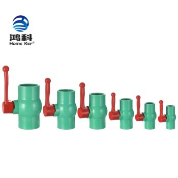 Way Straight Through Type Manual Green Pvc Ball Valve Red Long Handle