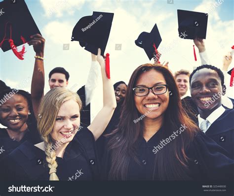 Group Diverse Students Celebrating Graduation Concept Stock Photo ...