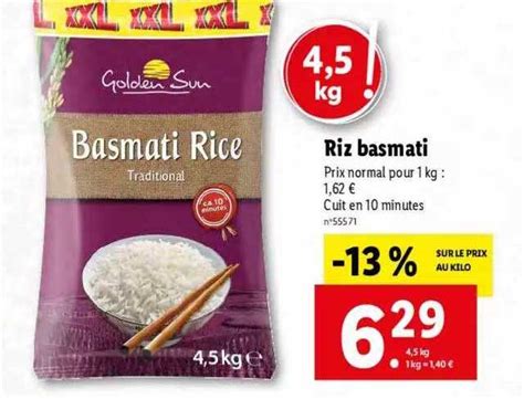 Promo Riz Basmati Golden Sun Chez Lidl Icatalogue Fr