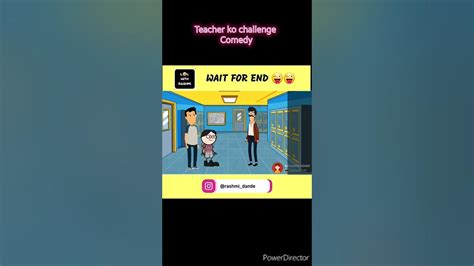 Teacher Ko Challenge Comedy 😜😜 Shorts Cartoonjokes Cartoon