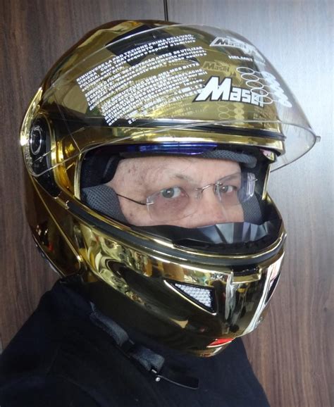 Luusama Motorcycle And Helmet Blog News Masei 815 Gold Chrome Flip Up