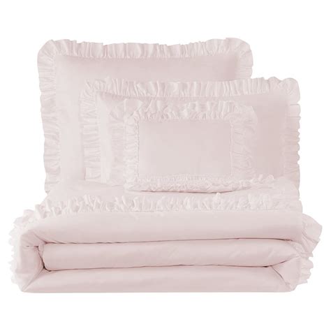 Simply Shabby Chic Pink Ruffle 4 Piece Soft Washed Microfiber Comforter