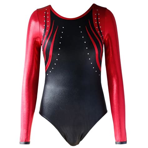 Nt17008 Long Sleeves Rhinestone Gymnastics Leotards For Girls