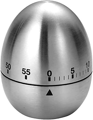 Parssufy New Mechanical Egg Shape Kitchen Timer Stainless Steel