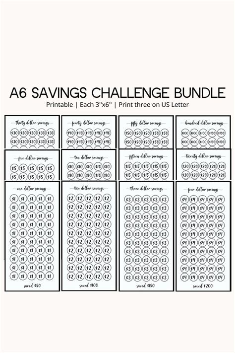 Minimalist Printable A Savings Challenge Bundle A Saving Tracker A