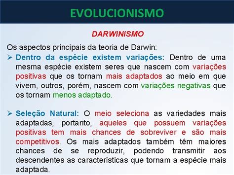 EVOLUCIONISMO EVOLUCIONISMO FIXISMO EVOLUCIONISMO As Espcies So Permanentes