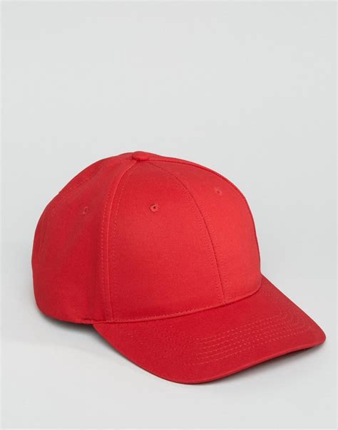 Asos Baseball Cap In Red In Red For Men Lyst