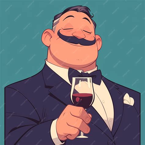 Premium Vector | French Man in Sommeliers Uniform Tasting Wine