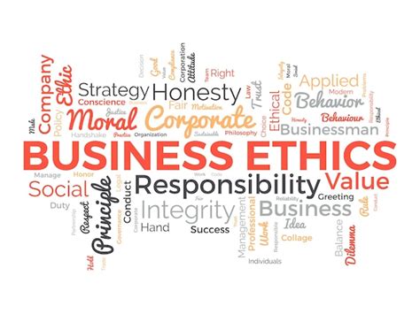 Premium Vector Word Cloud Background Concept For Business Ethics