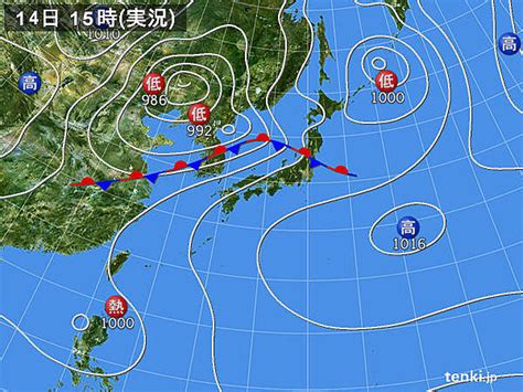 過去の実況天気図2023年07月14日 日本気象協会 Tenkijp