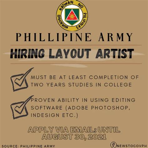 Philippine Army Is Hiring Layout Artist Newstogov